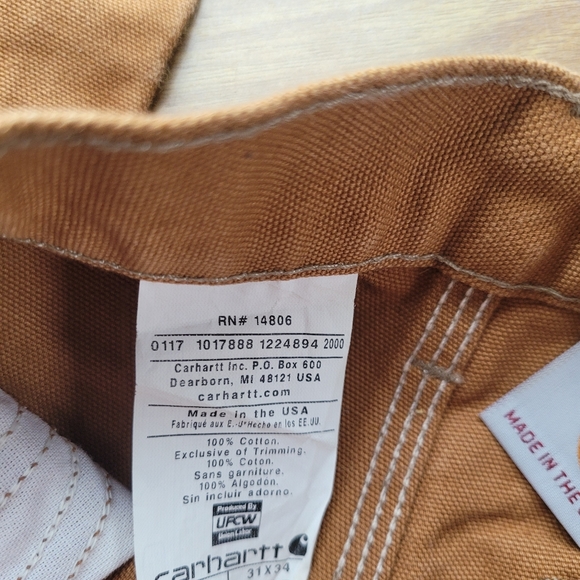 Carhartt Double Knee Men's 31x34 Work Jeans Brown - Picture 6 of 7